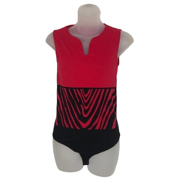 Wolford Tops - Wolford Red And Black Bodysuit Size S